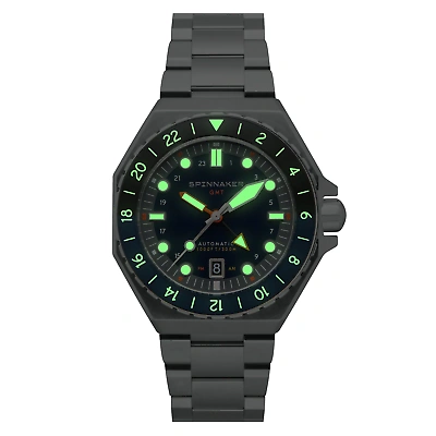 Pre-owned Spinnaker Dumas Gmt Automatic Navy Black