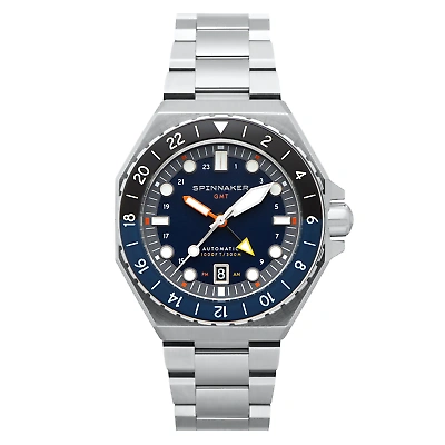 Pre-owned Spinnaker Dumas Gmt Automatic Navy Black