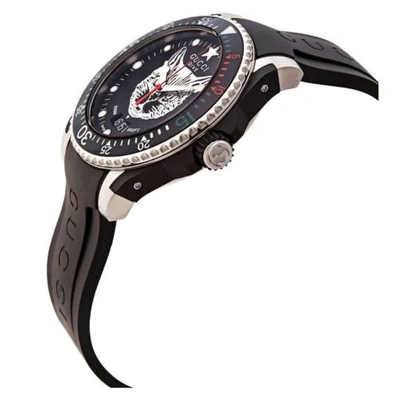 Pre-owned Gucci Ya136320 Men's Dive Black Quartz Watch