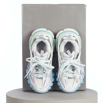 Pre-owned Balenciaga 995$ Women's Track Sneaker - White And Pastel Mesh And Nylon