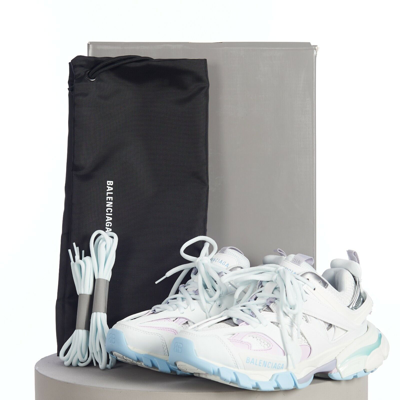 Pre-owned Balenciaga 995$ Women's Track Sneaker - White And Pastel Mesh And Nylon