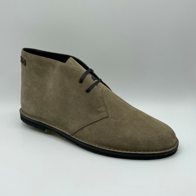 Pre-owned Saint Laurent $845  Men's Beige Suede Lace Up Ankle Boots 507742 9878