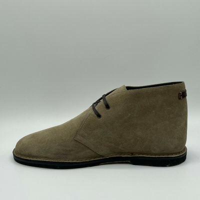 Shop Pre-owned Saint Laurent $845  Men's Beige Suede Lace Up Ankle Boots 507742 9878