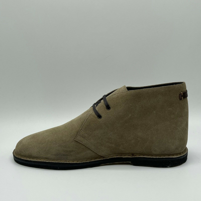 Pre-owned Saint Laurent $845  Men's Beige Suede Lace Up Ankle Boots 507742 9878