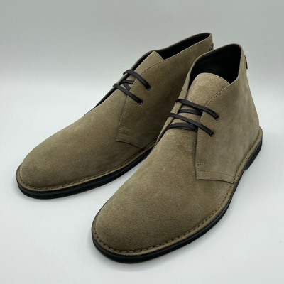 Pre-owned Saint Laurent $845  Men's Beige Suede Lace Up Ankle Boots 507742 9878