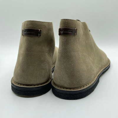 Pre-owned Saint Laurent $845  Men's Beige Suede Lace Up Ankle Boots 507742 9878