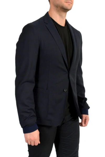 Pre-owned Hugo Boss Men's "namor" Slim Fit Blue Wool Insulated Blazer Jacket Us 40r It 50r