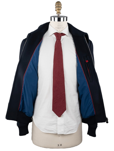 Pre-owned Kiton Coat Virgin Wool And Cashmere Size 38 Us 48 Eu Kcx44 In Blue