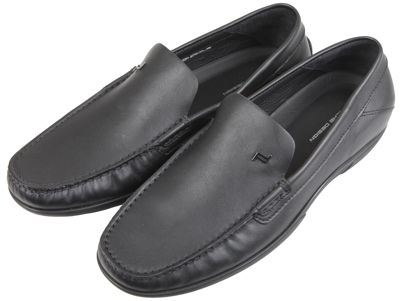 Pre-owned Porsche Design Men's Leather Shoes Moccasins Black Size Eur 45 Uk 10.5 Us 11.5