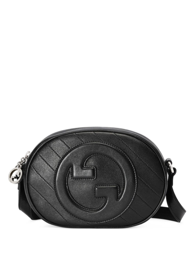 Shop Gucci Mini Blondie Crossbody Bag In Black