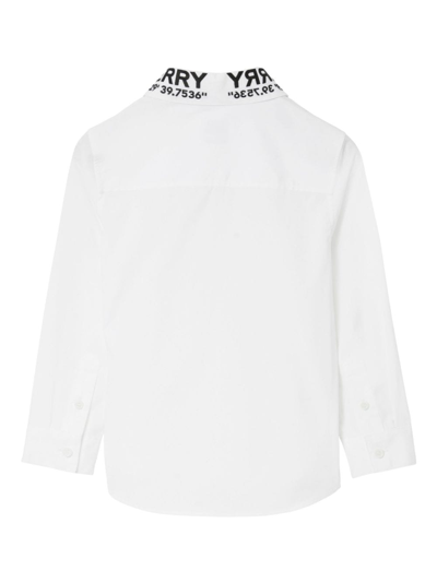 Shop Burberry Logo-print Button-up Shirt In White