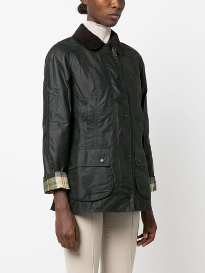Shop Barbour Beadnell Wax-coated Jacket In Grün
