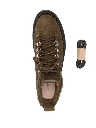 Buttero Canalone Pedula-style Leather Boots In Grün
