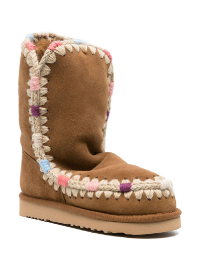 Mou Eskimo 24 Overstitching Ankle Boots Brown In Braun