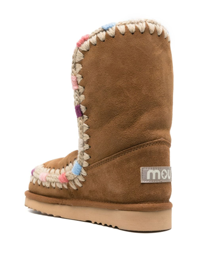 Mou Eskimo 24 Overstitching Ankle Boots Brown In Braun