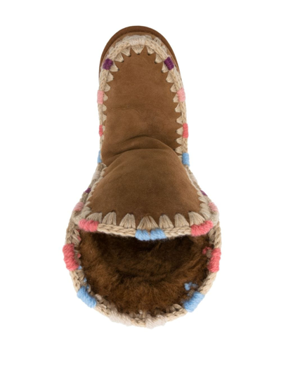 Mou Eskimo 24 Overstitching Ankle Boots Brown In Braun