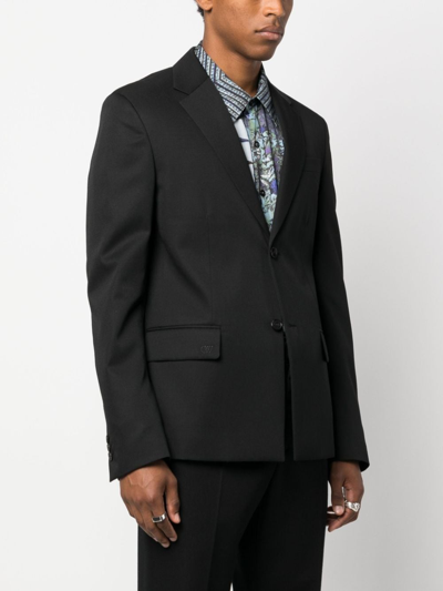 Off-white Strap Relax Black Virgin Wool Jacket In Schwarz