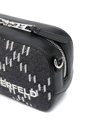 Shop Karl Lagerfeld Logo-plaque Camera Bag In Grey