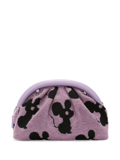 Shop Jw Anderson Bumper Patterned-intarsia Knit Clutch Bag In Violett