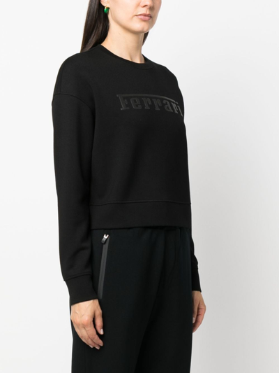Shop Ferrari Logo-print Jersey Sweatshirt In Black