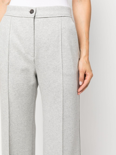 Shop Antonelli High-waist Straight-leg Trousers In Grau