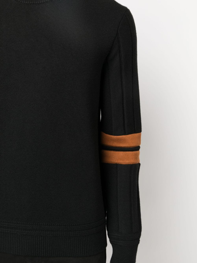 Shop Ermenegildo Zegna Techmerino™ Wool Striped Jumper In Black