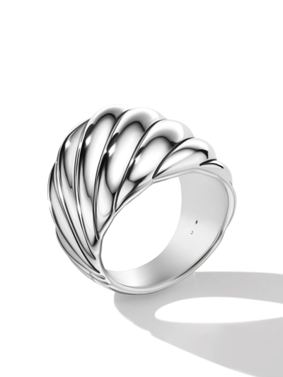 David Yurman Sterling Silver Sculpted Cable Ring In Silber