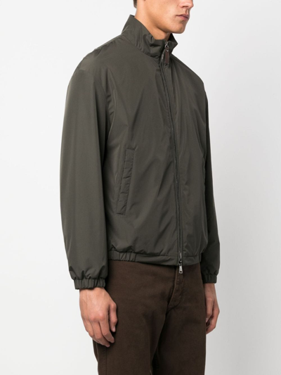 Shop Canali Zip-up Lightweight Jacket In Grün