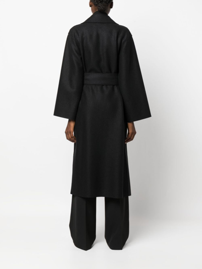 Harris Wharf London Double-breasted Self-tie Regular-fit Wool Coat In Schwarz