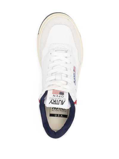 Autry Open Mid Lace-up Sneakers In White