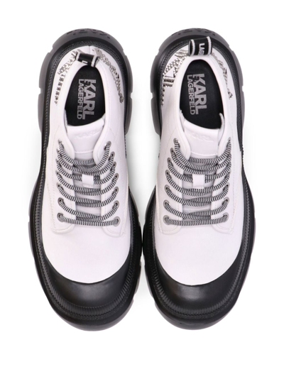 Shop Karl Lagerfeld Trekka Max Studded Boots In Weiss