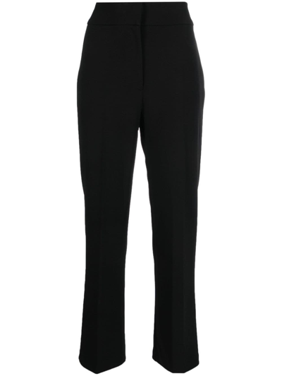 Shop Dkny High-waisted Cropped Trousers In Schwarz