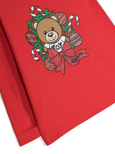 Moschino Teddy Bear Graphic-print Sweatshirt In 50109 Poppy Red