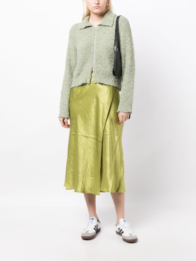 B+ab Pointed-flat Collar Zip-up Jacket In Grün