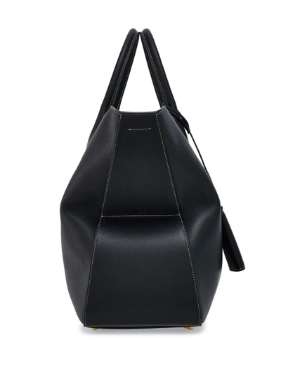 Shop Ferragamo Logo-print Leather Tote Bag In Schwarz