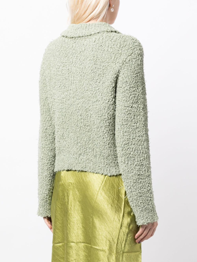 B+ab Pointed-flat Collar Zip-up Jacket In Grün