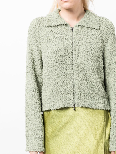 B+ab Pointed-flat Collar Zip-up Jacket In Grün