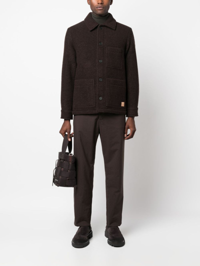 Shop Apc Emile Wool-blend Jacket In Braun