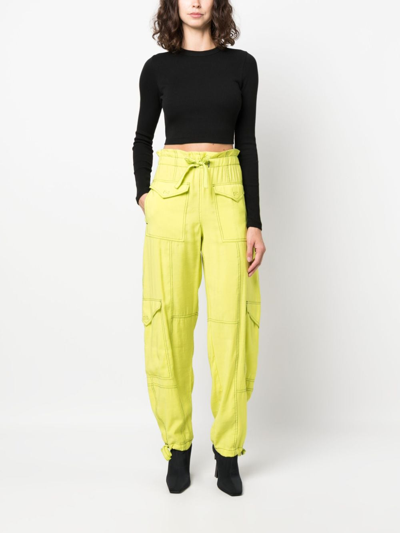 Msgm Cropped Black T-shirt In Schwarz
