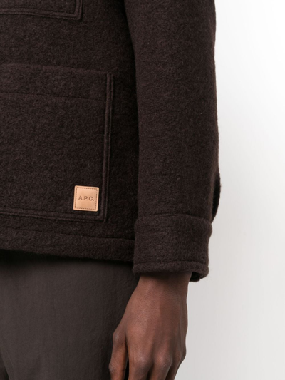 Shop Apc Emile Wool-blend Jacket In Braun