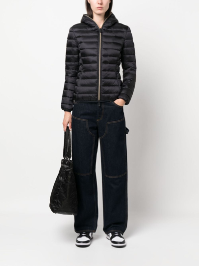 Shop Save The Duck Alexis Hooded Puffer Jacket In Schwarz