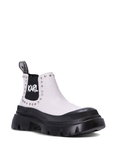 Karl Lagerfeld Trekka Max Studded Boots In Schwarz