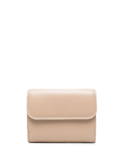 Shop Chloé Small Sense Leather Wallet In Nude