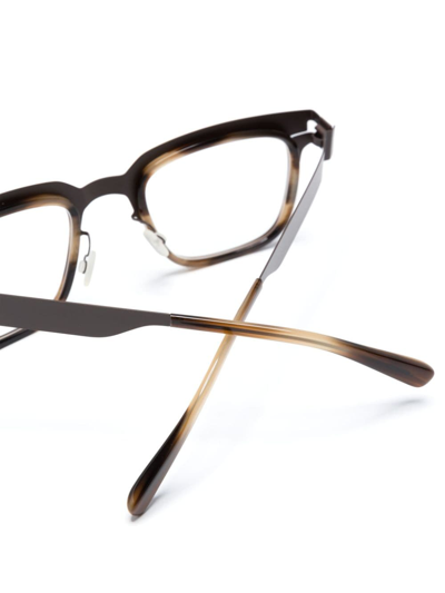 Shop Mykita Raymond Rectangle-frame Glasses In Brown