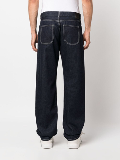 Shop Off-white Off Emb Loose-fit Jeans In Blau
