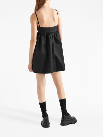 Prada Re-nylon Triangle-logo Minidress In Schwarz
