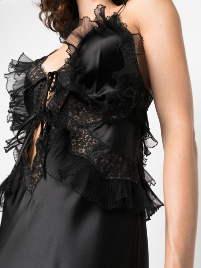 Shop Alexander Wang Lace-detailing Silk Satin Dress In Schwarz