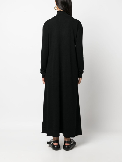 Shop Jil Sander Maxi High-neck Cashmere Dress In Schwarz