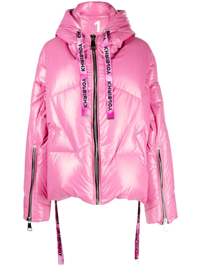Shop Khrisjoy Khris Iconic Hooded Padded Jacket In Rosa