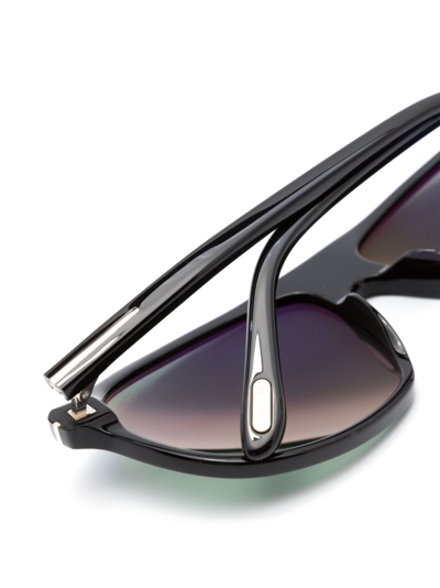 Shop Tom Ford Prescott Pilot-frame Sunglasses In Black